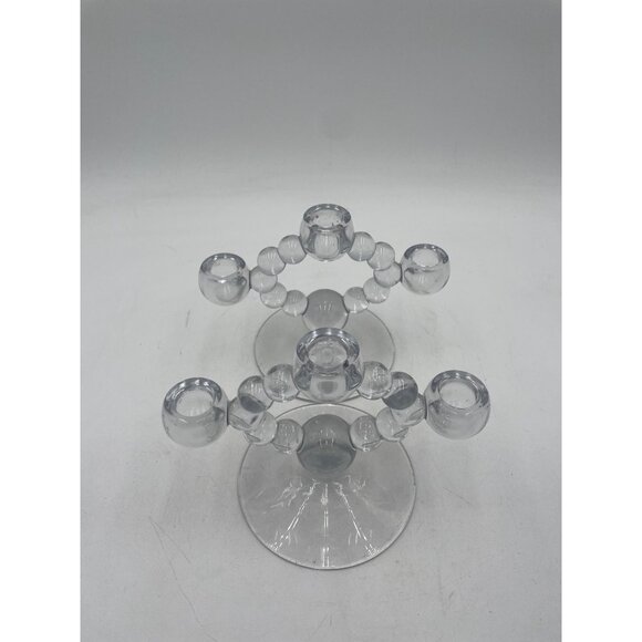 Vintage Pair of Rare Imperial Candlewick Candelabras Art Deco 6”x8” - Picture 4 of 4